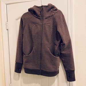 Lululemon Scuba hoodie - dusty purple and pink stripe